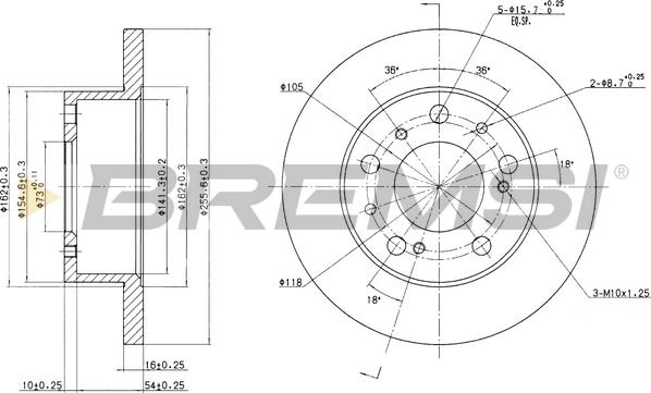 Bremsi CD6063S - Əyləc Diski furqanavto.az