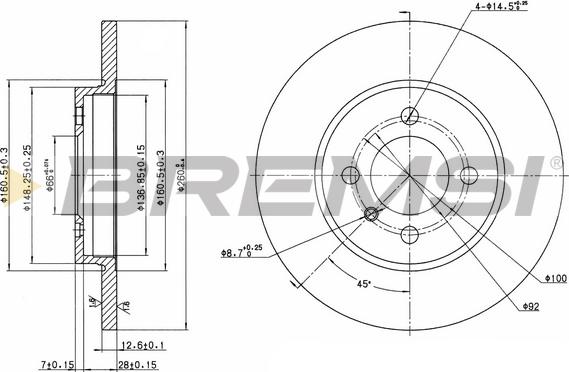 Bremsi CD6062S - Əyləc Diski furqanavto.az