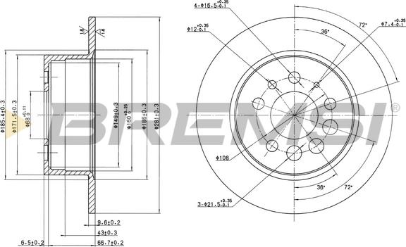 Bremsi CD6080S - Əyləc Diski furqanavto.az