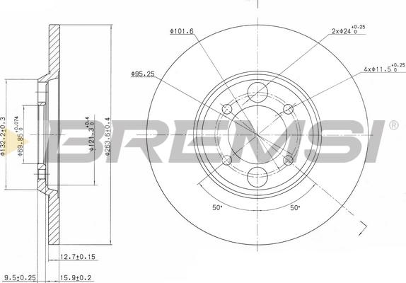 Bremsi CD6034S - Əyləc Diski furqanavto.az