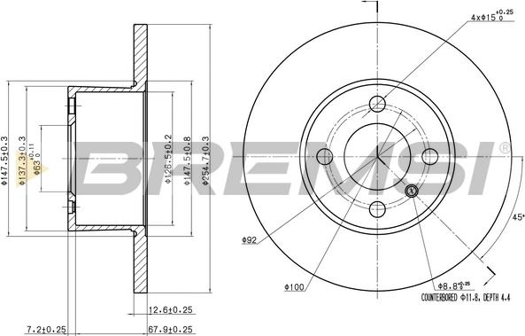 Bremsi CD6075S - Əyləc Diski furqanavto.az