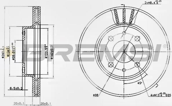 Bremsi CD6148V - Əyləc Diski furqanavto.az