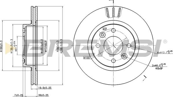 Bremsi CD6159V - Əyləc Diski furqanavto.az