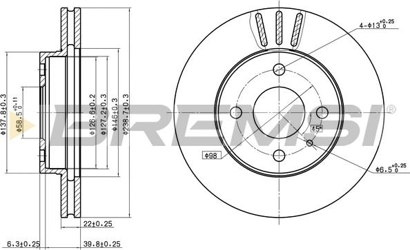 Bremsi CD6157V - Əyləc Diski furqanavto.az