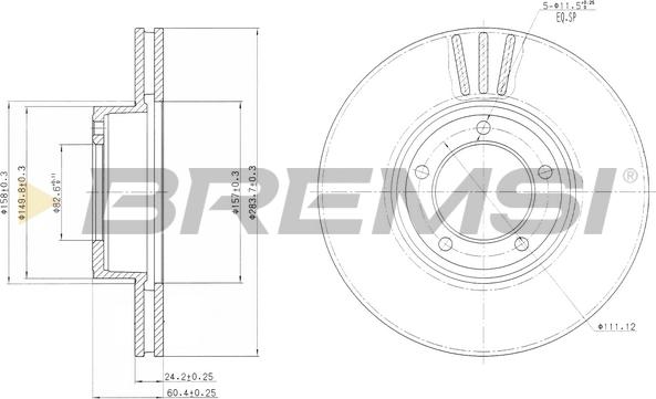 Bremsi CD6164V - Əyləc Diski furqanavto.az