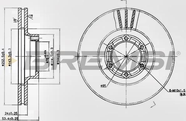 Bremsi CD6160V - Əyləc Diski furqanavto.az