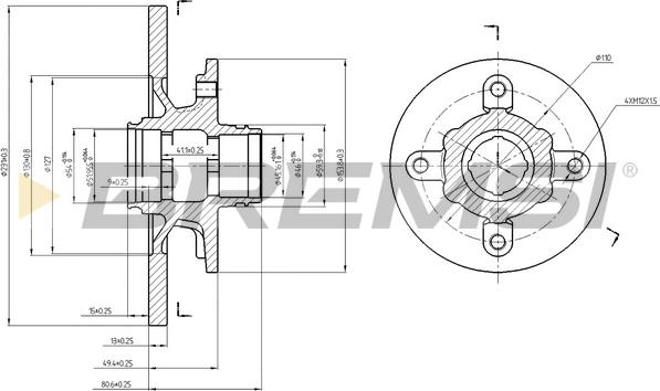 Bremsi CD6114S - Əyləc Diski furqanavto.az