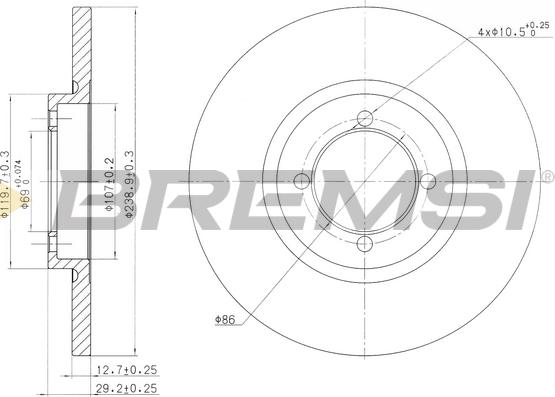 Bremsi CD6115S - Əyləc Diski furqanavto.az