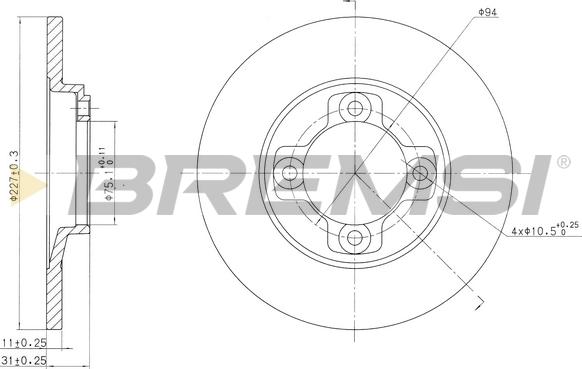 Bremsi CD6113S - Əyləc Diski furqanavto.az