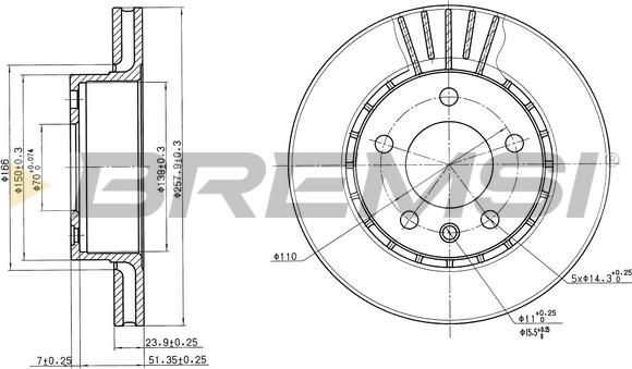 Bremsi CD6188V - Əyləc Diski furqanavto.az