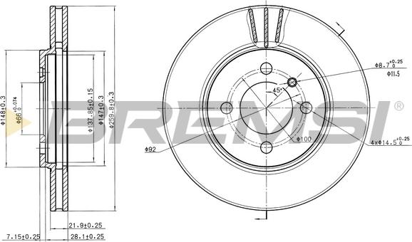 Bremsi CD6182V - Əyləc Diski furqanavto.az