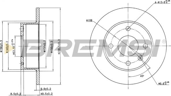 Bremsi CD6135S - Əyləc Diski furqanavto.az