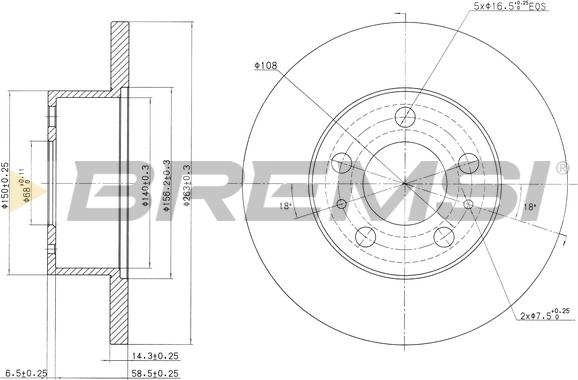 Bremsi CD6136S - Əyləc Diski furqanavto.az