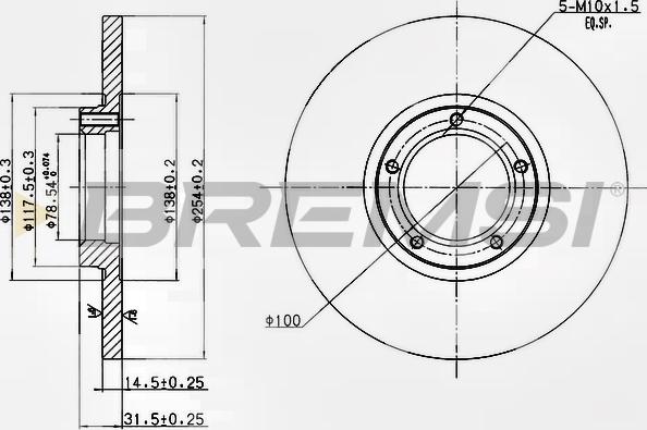 Bremsi CD6138S - Əyləc Diski furqanavto.az