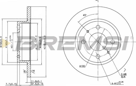 Bremsi CD6133S - Əyləc Diski furqanavto.az