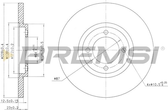 Bremsi CD6121S - Əyləc Diski furqanavto.az