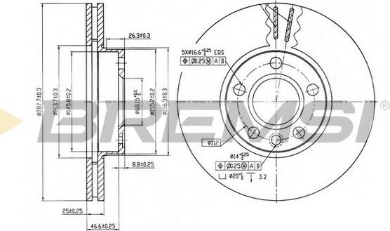 Bremsi CD6846V - Əyləc Diski furqanavto.az