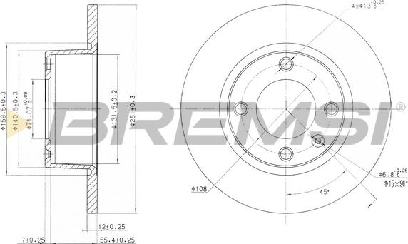 Bremsi CD6840S - Əyləc Diski furqanavto.az