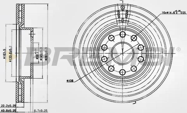 Bremsi CD6803V - Əyləc Diski furqanavto.az