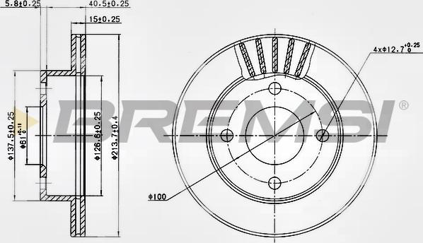 Bremsi CD6807V - Əyləc Diski furqanavto.az