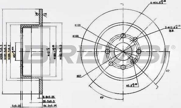 Bremsi CD6814S - Əyləc Diski furqanavto.az