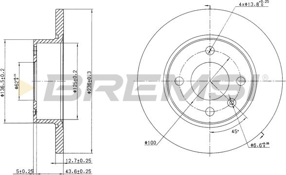 Bremsi CD6813S - Əyləc Diski furqanavto.az