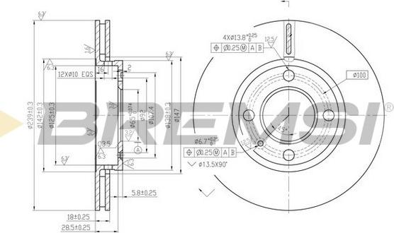 Bremsi CD6812V - Əyləc Diski furqanavto.az