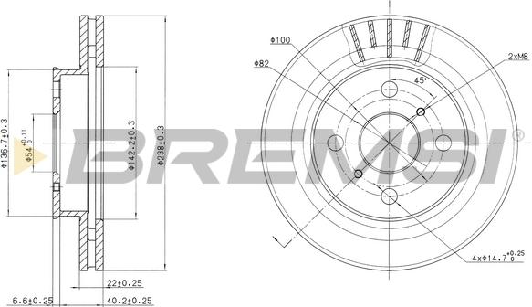 Bremsi CD6880V - Əyləc Diski furqanavto.az