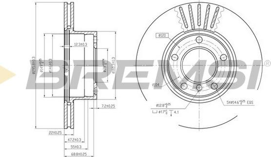 Bremsi CD6834V - Əyləc Diski furqanavto.az