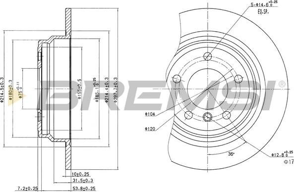 Bremsi CD6835S - Əyləc Diski furqanavto.az