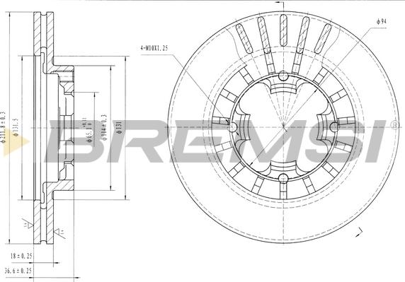 Bremsi CD6399V - Əyləc Diski furqanavto.az