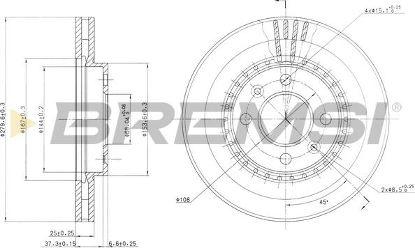 Bremsi CD6398V - Əyləc Diski furqanavto.az