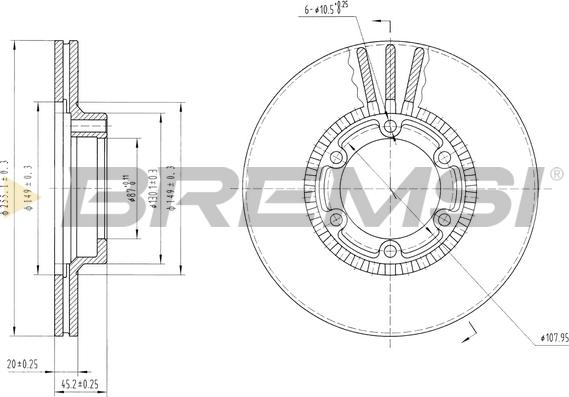 Bremsi CD6392V - Əyləc Diski furqanavto.az