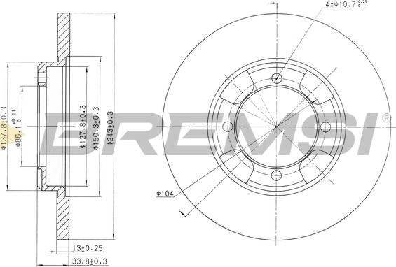 Bremsi CD6343S - Əyləc Diski furqanavto.az