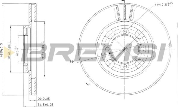 Bremsi CD6342V - Əyləc Diski furqanavto.az