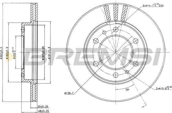 Bremsi CD6347V - Əyləc Diski furqanavto.az