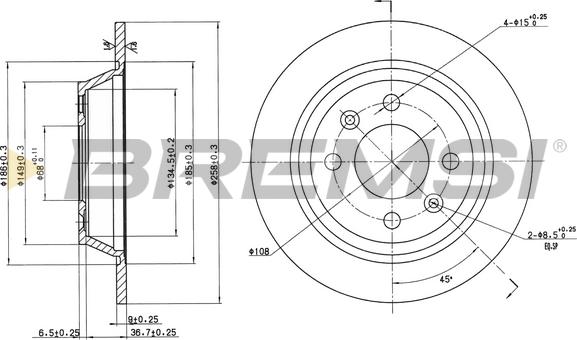 Bremsi CD6355S - Əyləc Diski furqanavto.az