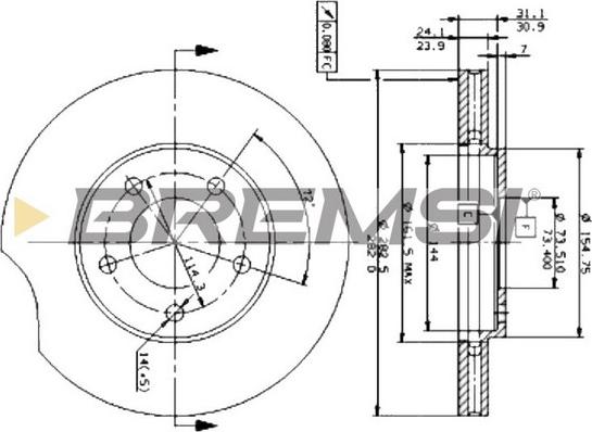 Bremsi CD6366V - Əyləc Diski furqanavto.az