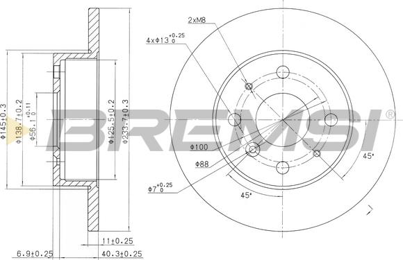 Bremsi CD6386S - Əyləc Diski furqanavto.az