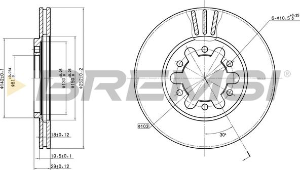 Bremsi CD6382V - Əyləc Diski furqanavto.az