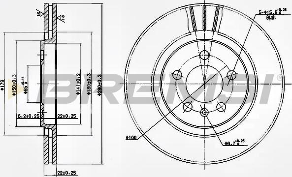 Bremsi CD6332V - Əyləc Diski furqanavto.az