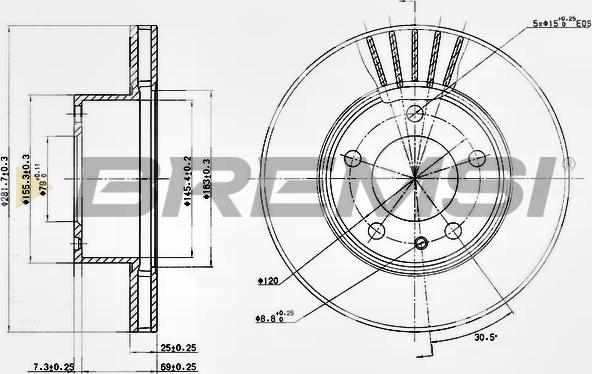 Bremsi CD6325V - Əyləc Diski furqanavto.az