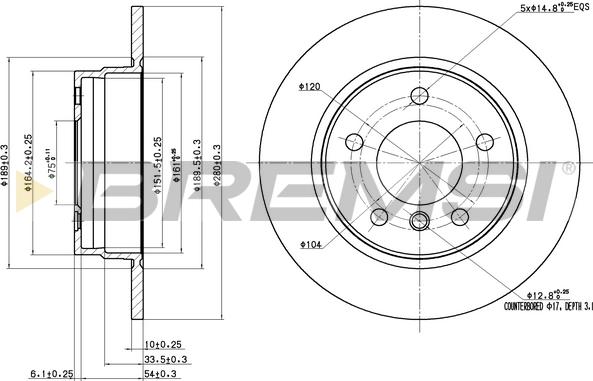 Bremsi CD6249S - Əyləc Diski furqanavto.az