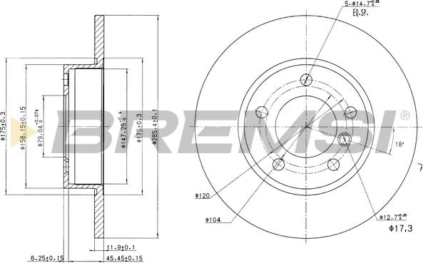 Bremsi CD6248S - Əyləc Diski furqanavto.az