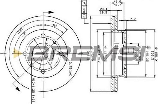 Bremsi CD6259V - Əyləc Diski furqanavto.az