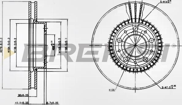 Bremsi CD6255V - Əyləc Diski furqanavto.az