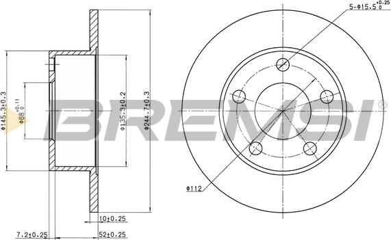 Bremsi CD6265S - Əyləc Diski furqanavto.az