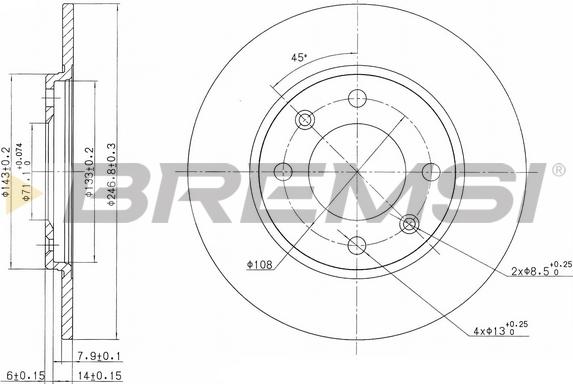 Bremsi CD6263S - Əyləc Diski furqanavto.az