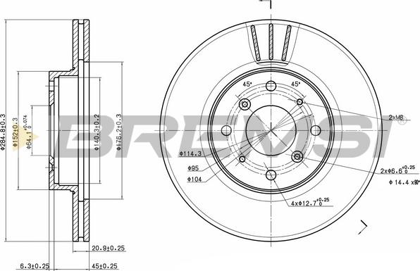 Bremsi CD6201V - Əyləc Diski furqanavto.az