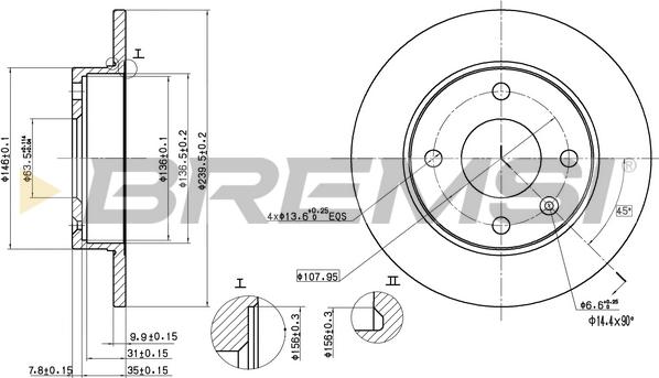 Bremsi CD6208S - Əyləc Diski furqanavto.az